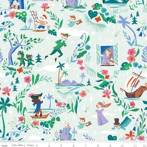 Forever Neverland Main in Mist - Forever Neverland by Jill Howarth for Riley Blake Designs