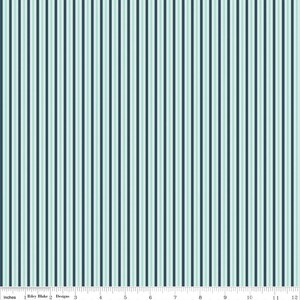 Stripes in Songbird - Berry Market by Beverly McCullough for Riley Blake Designs