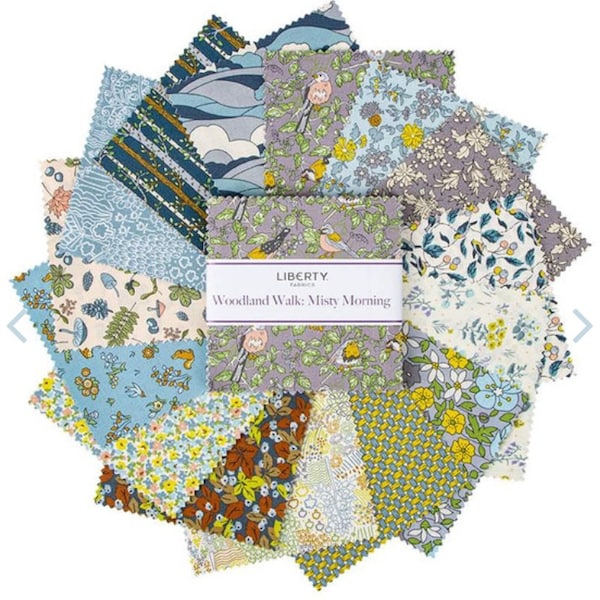 Liberty Fabrics - Woodland Walk - Misty Morning 5in Stacker  42 Pcs. - from Liberty Fabrics for Riley Blake Designs