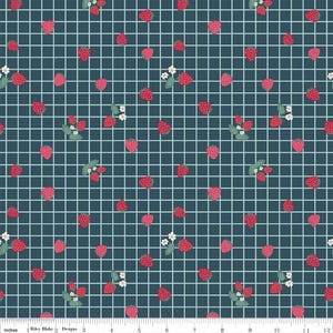 Gingham Berries in Stargazer - Berry Market by Beverly McCullough for Riley Blake Designs