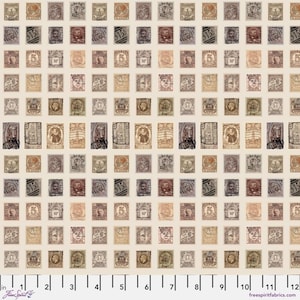 Neutral Stamps - Neutral Palette from Eclectic Elements Palette by Tim Holtz for Free Spirit Fabrics - sold in 1/2 yards
