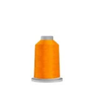 May include: A spool of bright orange thread with a silver base and top. The thread is tightly wound, creating a cylindrical shape. This thread is likely used for sewing, embroidery, or other textile crafts.