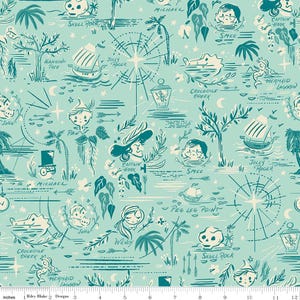 Neverland Map in Songbird - Forever Neverland by Jill Howarth for Riley Blake Designs