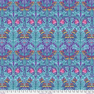 Bluebell in Purple - Kaffe Fassett x Morris & Co from Free Spirit Fabrics - sold by 1/2 yard