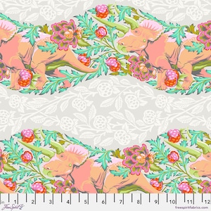 Trifecta - Blush - ROAR! by Tula Pink from FreeSpirit Fabrics - sold in 1/2 yards