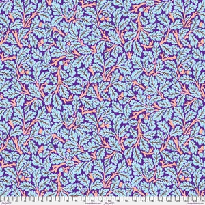 Oak in Purple - Kaffe Fassett x Morris & Co from Free Spirit Fabrics - sold by 1/2 yard