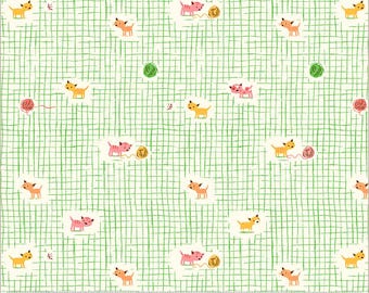 Kitten Plain in Green -  Studio Edit by Heather Ross for Windham Fabrics