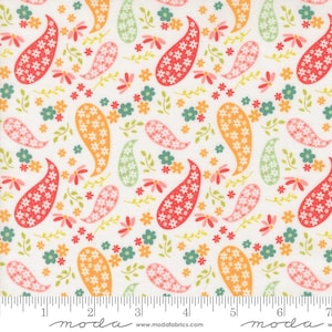 Paisley in Cloud - Raspberry Summer by Sheri and Chelsi for Moda Fabrics - sold by 1/2 yard