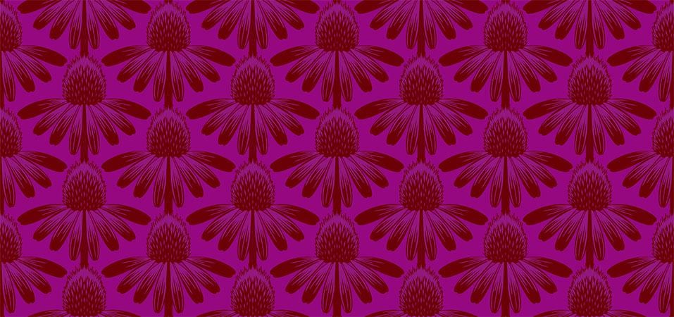 Coneflower in Magenta - Indelible by Anna Maria for Anna Maria Textiles- Sold in 1/2 yard increments