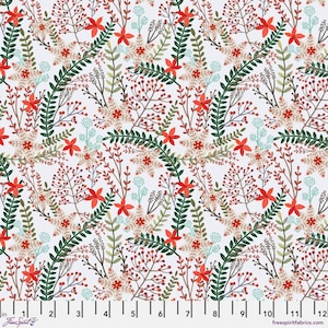 Merry Berries in White - Christmas Cabin by Mia Charro for Free Spirit fabrics