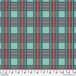 Tartan Tradition in Aqua - Christmas Cabin by Mia Charro for Free Spirit fabrics