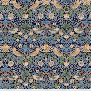 Strawberry Thief in Navy - The Original Morris & Co from Free Spirit Fabrics - sold by 1/2 yard