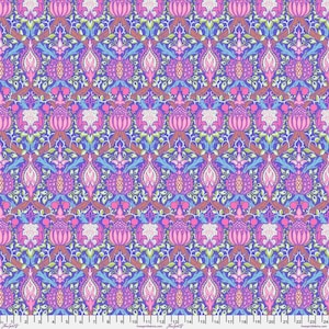 Kaffe Fassett x Morris & Co. Cotton Lawn - Grenada in Purple - from Free Spirit Fabrics - sold by 1/2 yard