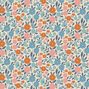 Janice in Blue - Wallflower Collection from Tilda Fabrics - sold in 1/2 yards