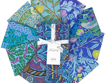 Blues Fat Quarter Bundle - 10 fat quarters - Kaffe Fassett x Morris & Co from Free Spirit Fabrics