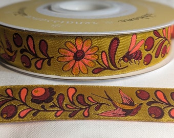 Tula Pink Birds & Bees Ribbon - Original - 7/8in x 18 inches - sold in 1/2 yard increments