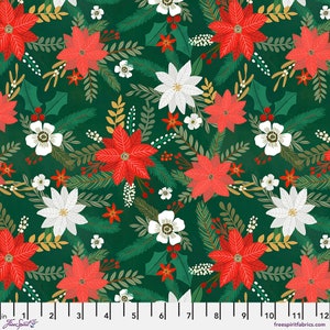 Greenery love in Green -Christmas spirit by Mia Charro for FreeSpirit Fabrics