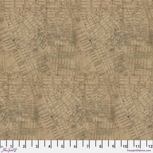 Neutral Map - Neutral Palette from Eclectic Elements Palette by Tim Holtz for Free Spirit Fabrics - sold in 1/2 yards