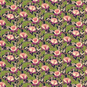 Wanderlust in Midnight - Wild Abandon by Heather Bailey for Figo fabrics - sold by the 1/2 yard