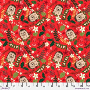 Christmas Hedgehog - Christmas Cabin by Mia Charro for Free Spirit fabrics