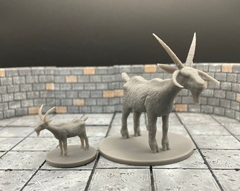 Goats | Giant Goat | Goat Mount | Goat with Saddle | Mini Surface | Tabletop RPG | mz4250 | 3D Printed Miniatures | 28mm scale