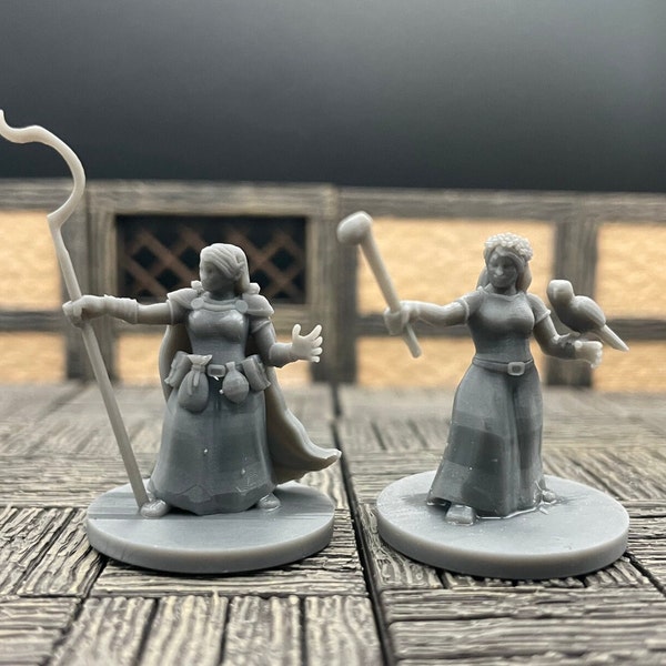Dwarven Female Druids | Tabletop RPG | mz4250 | 3D Printed Miniatures | 28mm scale