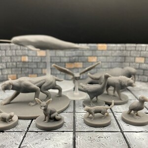 Arctic Druid Wild Shapes | Gift Set | Fox, Goose, Narwhal, Otter, Owl, Puffin, Saber-tooth Tiger, Walrus, Weasel, Wolf | 3D Printed Minis