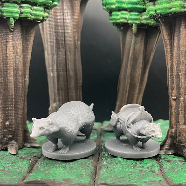 Giant Badgers | Tabletop RPG | mz4250 | 3D Printed Miniatures | 28mm scale