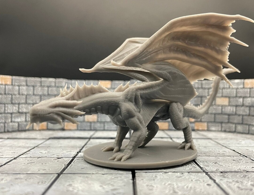 Metallic Young Bronze Dragon Tabletop RPG Mz4250 3D Printed Miniatures