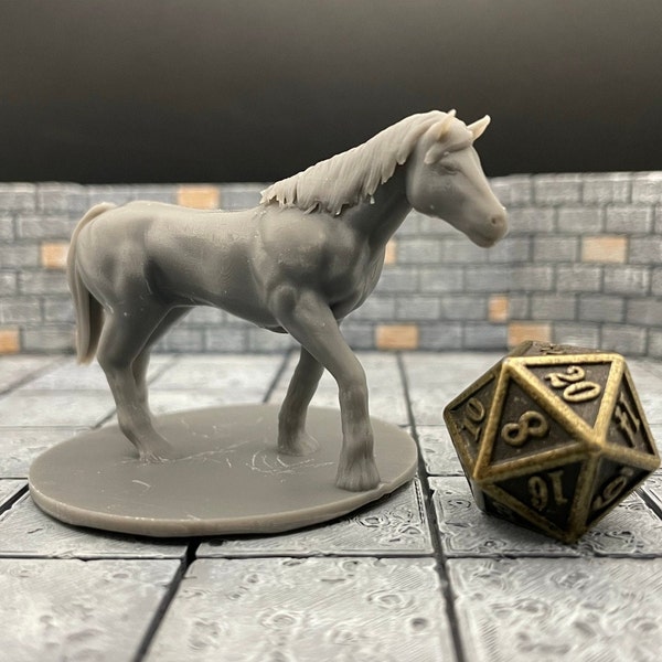 Draft Horse & Mules | Beast | Pack Mule | Tabletop RPG | mz4250 | 3D Printed Miniatures | 28mm scale