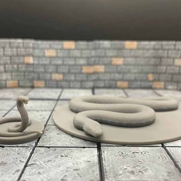 Snakes | Constrictor Snake | Poisonous Snake | Giant Snakes | Swamp | Desert|Beast|abletop RPG | mz4250 | 3D Printed Miniatures | 28mm scale