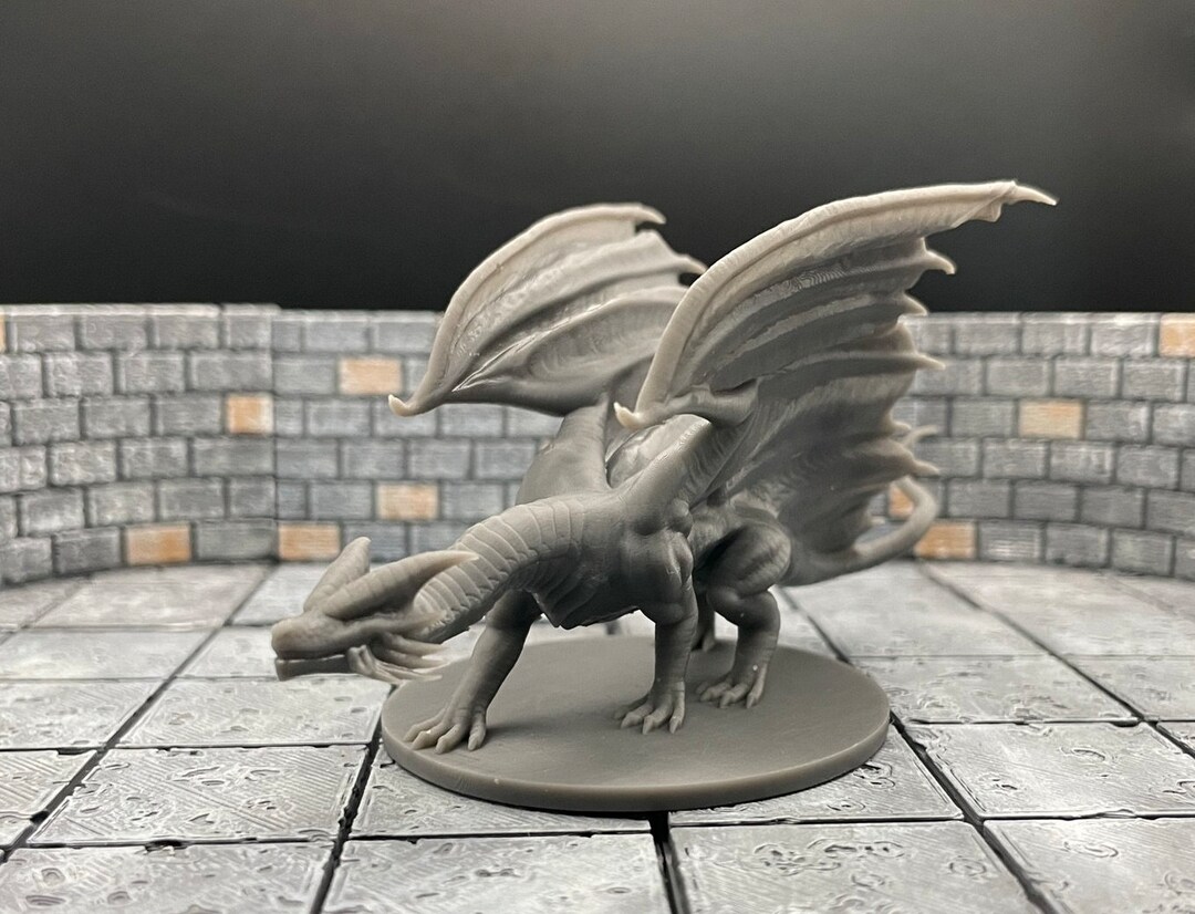 Metallic Young Copper Dragon Tabletop RPG Mz4250 3D Printed Miniatures