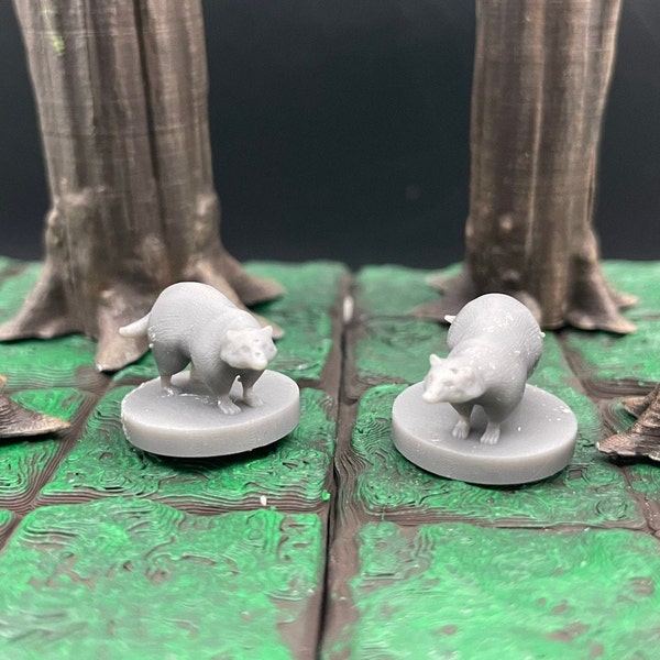 Badgers (Set of Two) | Forest Beast | Tabletop RPG | mz4250 | 3D Printed Miniatures | 28mm scale