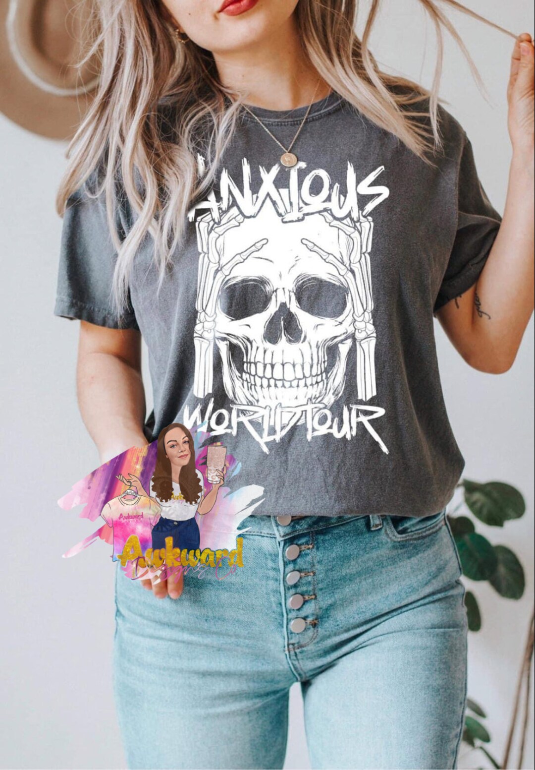 Anxious World Tour High Function Shirt, Distressed T-shirt, Oversized ...