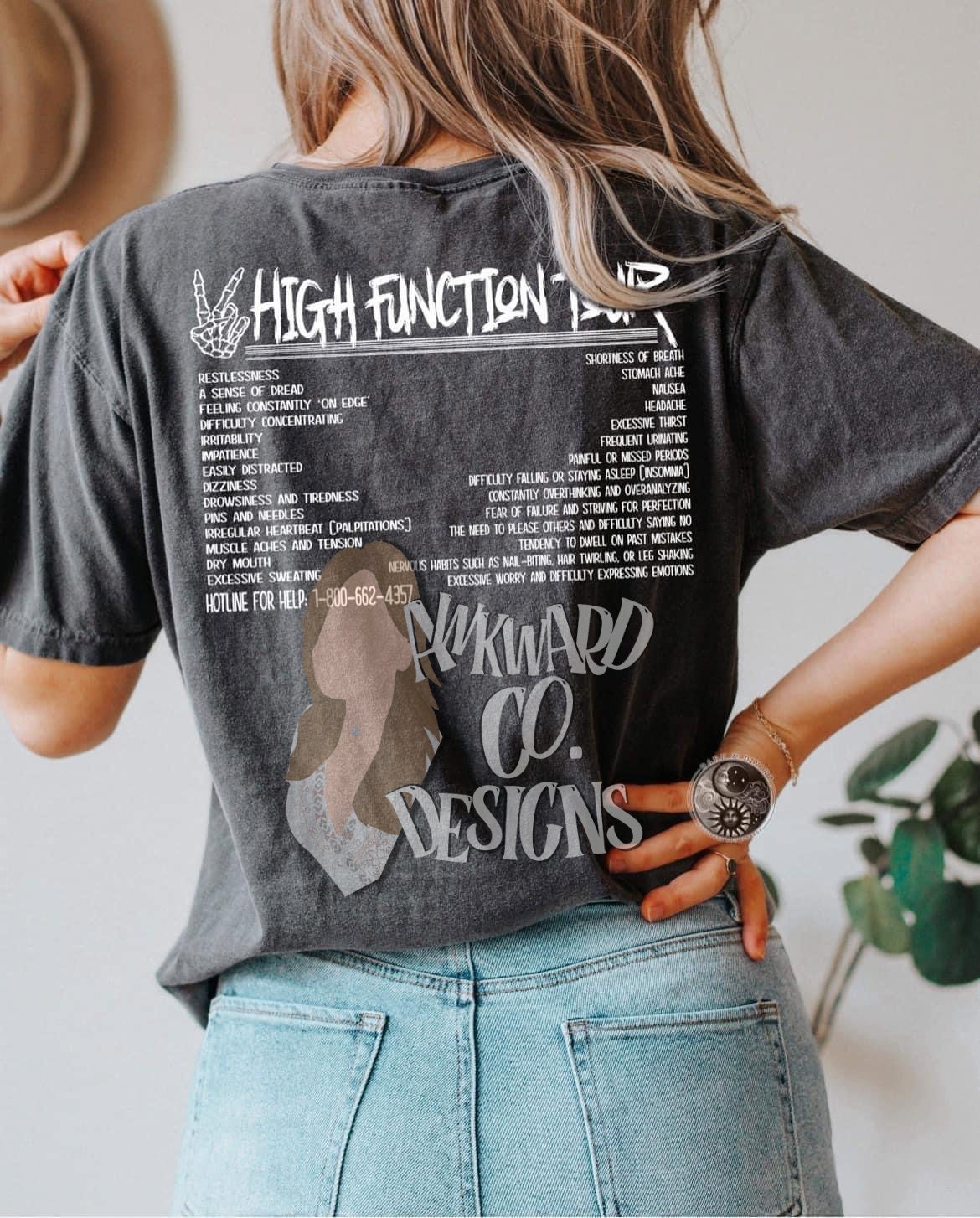 Anxious World Tour High Function Shirt, Distressed T-shirt, Oversized ...