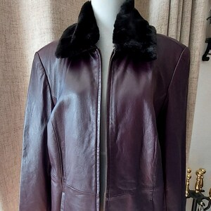 Plum Leather Jacket Etsy