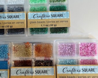 Crafter&#39;s Square Glass Seed Beads 4 Different Packs of Colors for one price