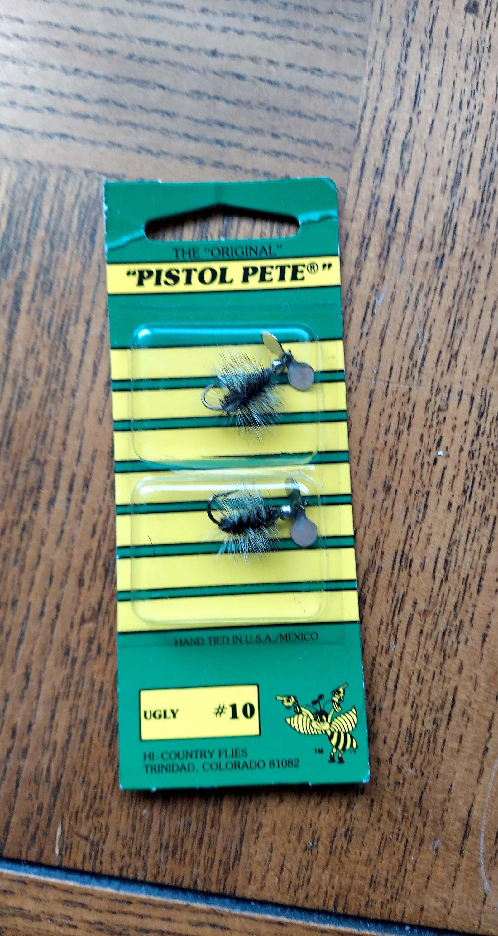 Vintage 1970s Pistol Pete Ugly Flies spinner. 2 ea. in one package #10 hooks, chrome front spinner