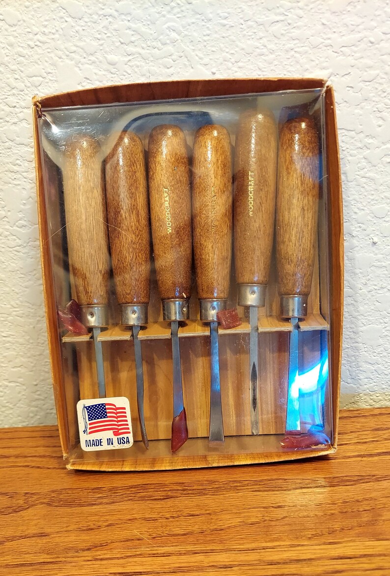 Vintage Woodcraft 6 Pieces Set Wood Craving Chises Tools Made in USA - Etsy
