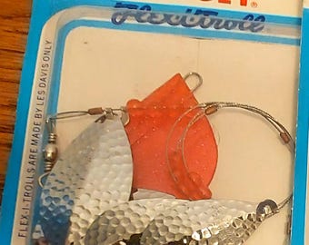 Rare Find Brand New Vintage Les Davis Midget Flex-i-Troll (Hammered Nickel) used for Troll Fishing.