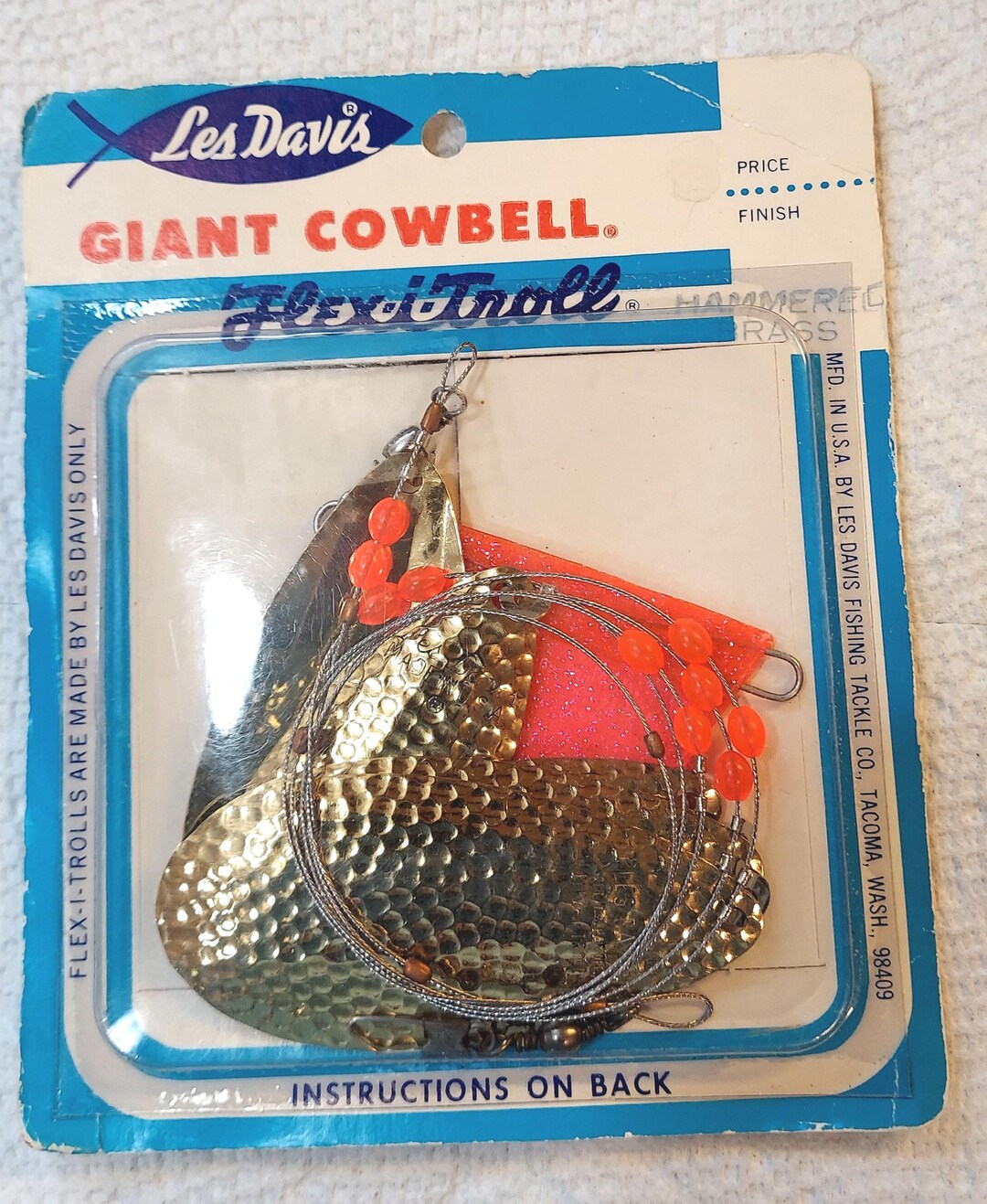Rare Find Brand New Vintage Les Davis Giant Cowbell Hammered Brass Flex ...