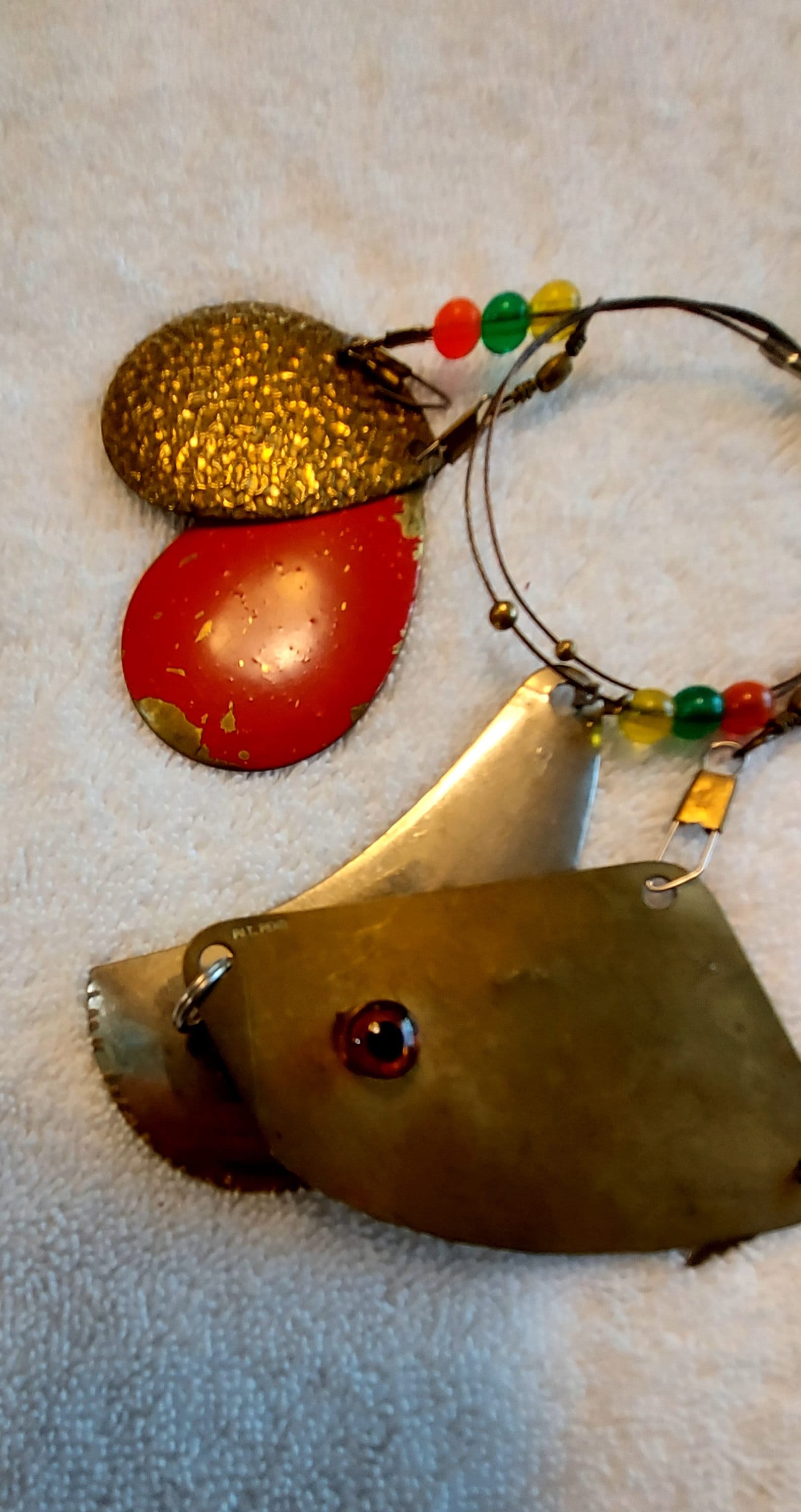 Very Rare Find Vintage Patent Pending Troll Cowbells Fish Shape With