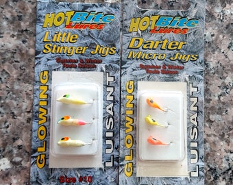 Rare Find Vintage Glowing Hot Bite Darter Micro Jigs Summer and Winter Fishing Lures