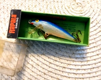 Appât de pêche vintage Rapala Deep Diver 90 DD90-G couleur bleu Finlande