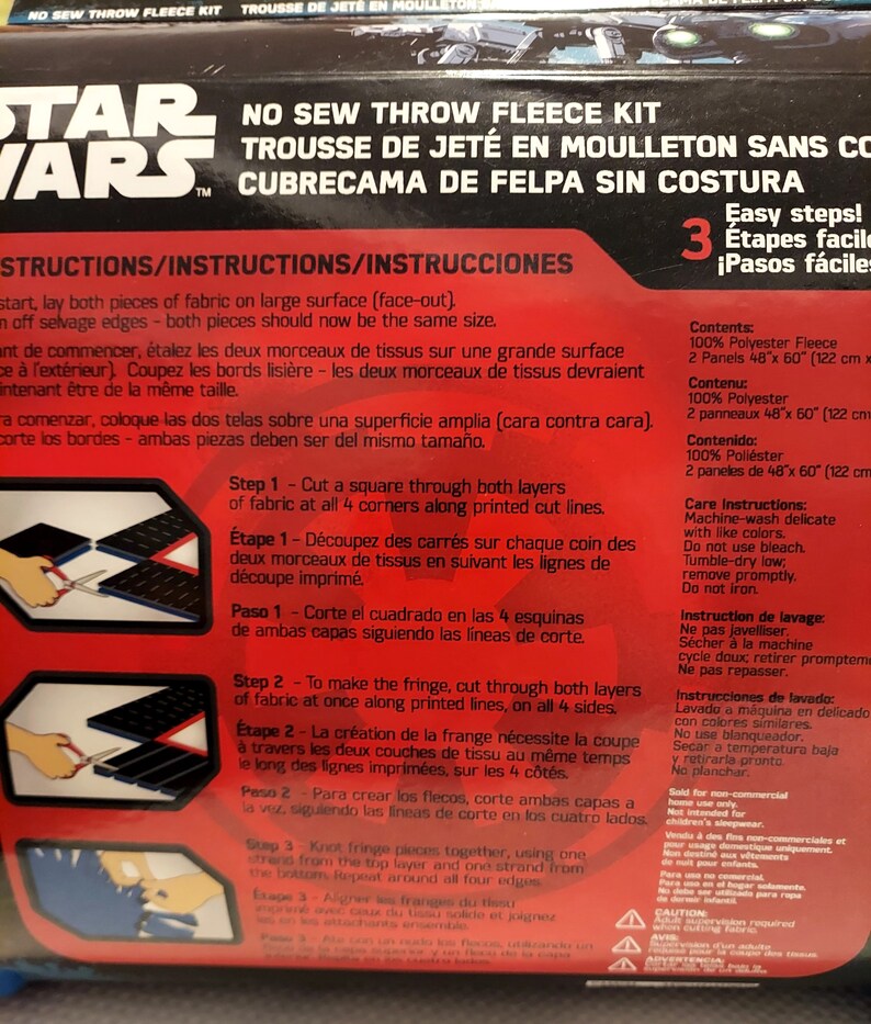 Disney Star Wars Rogue One Design Nosew Fleece Throw Kit Etsy