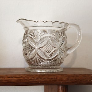 Small Glass Pitcher, Vintage Glass Pitcher, Vintage Creamer, Vintage Glass Creamer, Creamer, Vintage Cut Glass, Cut Glass Creamer