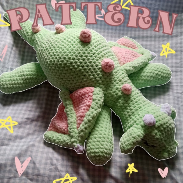 Darelle the Dragon || Life-size crochet dragon || !!PATTERN!!