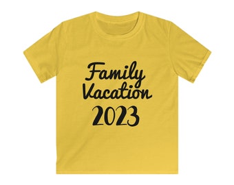 Family Vacation 2023 Kids Softstyle Tee