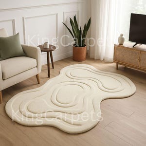 Hand-Tufted Organic Wool Area Rug: Modern Abstract Design