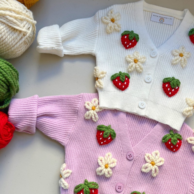 Happy Birthday Strawberry Mohair Cardigan